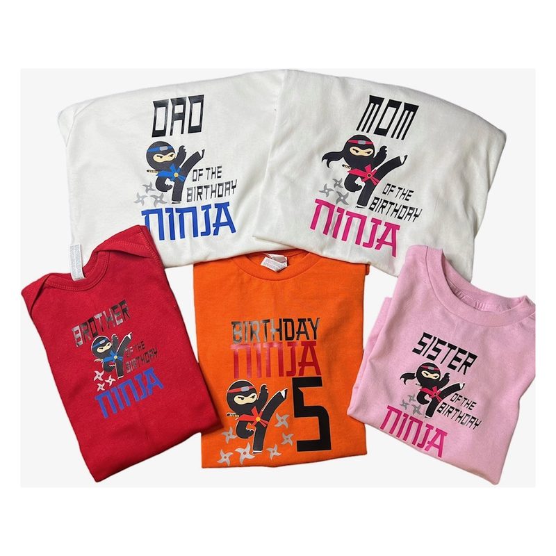 Birthday Ninja Family Set, custom made by Harmonic Moments Crafts