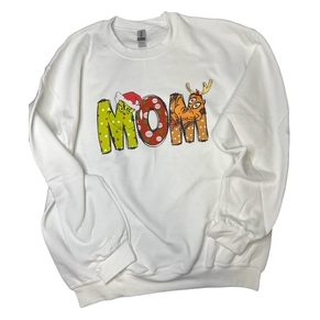 Holiday MOM Sweatshirt, custom made by Harmonic Moments Crafts